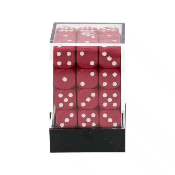 Chessex Gemini Translucent Red/White 12mm d6 Dice Block (36 dice)