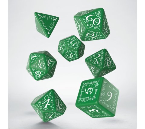 Q-Workshop - Elvish RPG Dice Set: Green & White