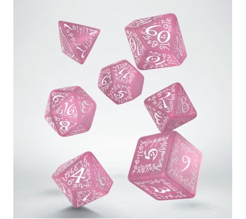 Q-Workshop - Elvish RPG Dice Set: Shimmering Pink & White