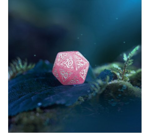 Q-Workshop - Elvish RPG Dice Set: Shimmering Pink & White