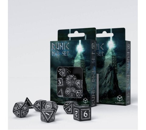 Q-Workshop - Runic RPG Dice Set: Black & White