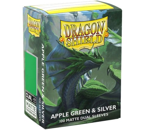 DRAGONSHIELD APPLE GREEN & SILVER DUAL MATTE SLEEVES