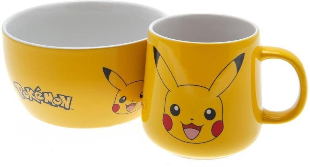Pokemon Ontbijt Set: Mug + Bowl: Pikachu