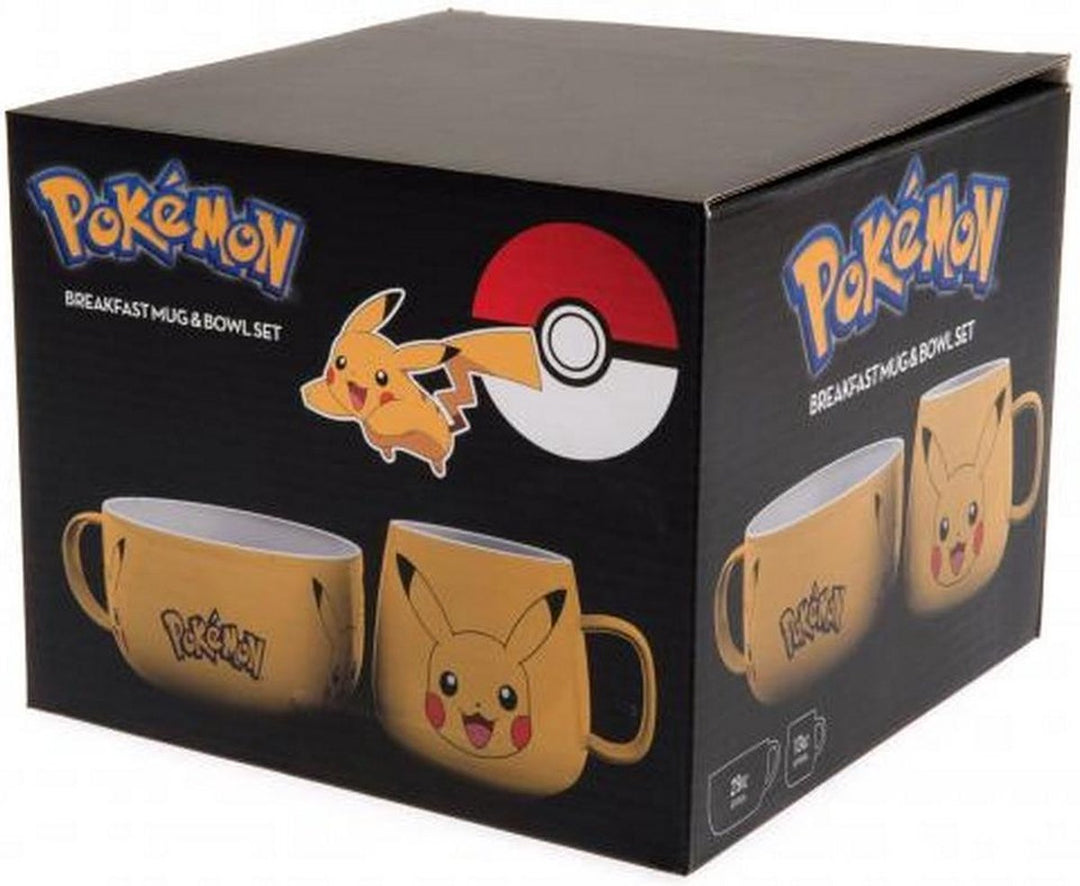 Pokemon Ontbijt Set: Mug + Bowl: Pikachu