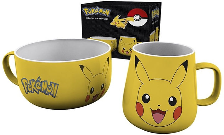 Pokemon Ontbijt Set: Mug + Bowl: Pikachu