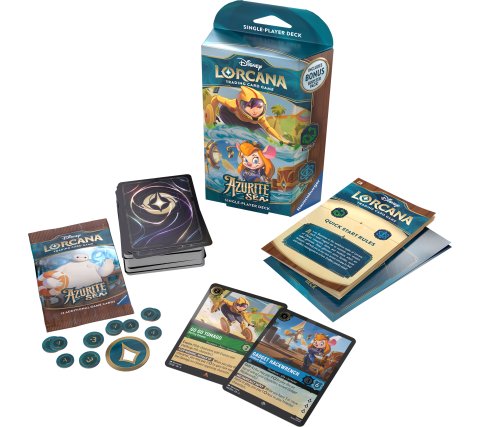 Disney Lorcana - Azurite Sea Starter Deck: Go Go Tomago & Gadget Hackwrench (including booster)