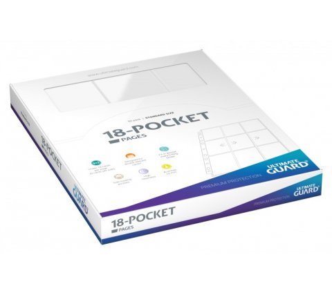 Ultimate Guard 18-Pocket Pages Side-Loading (50) - White